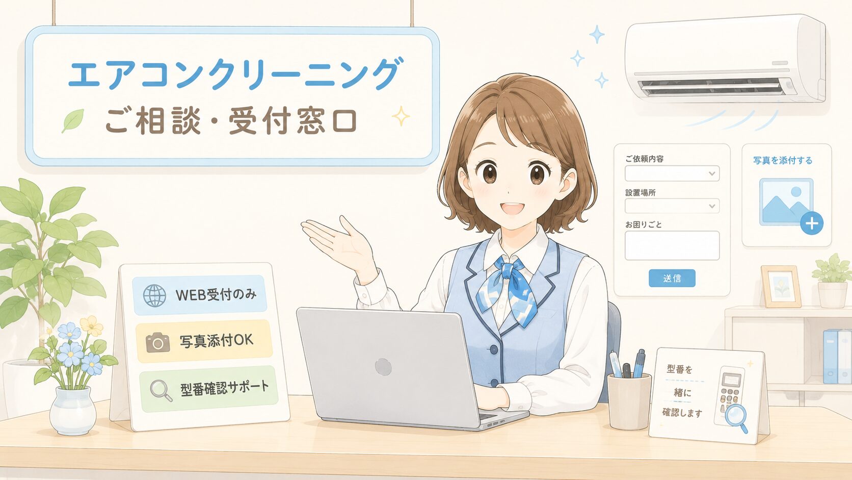 エアコンクリーニング ご相談・受付窓口 イラスト