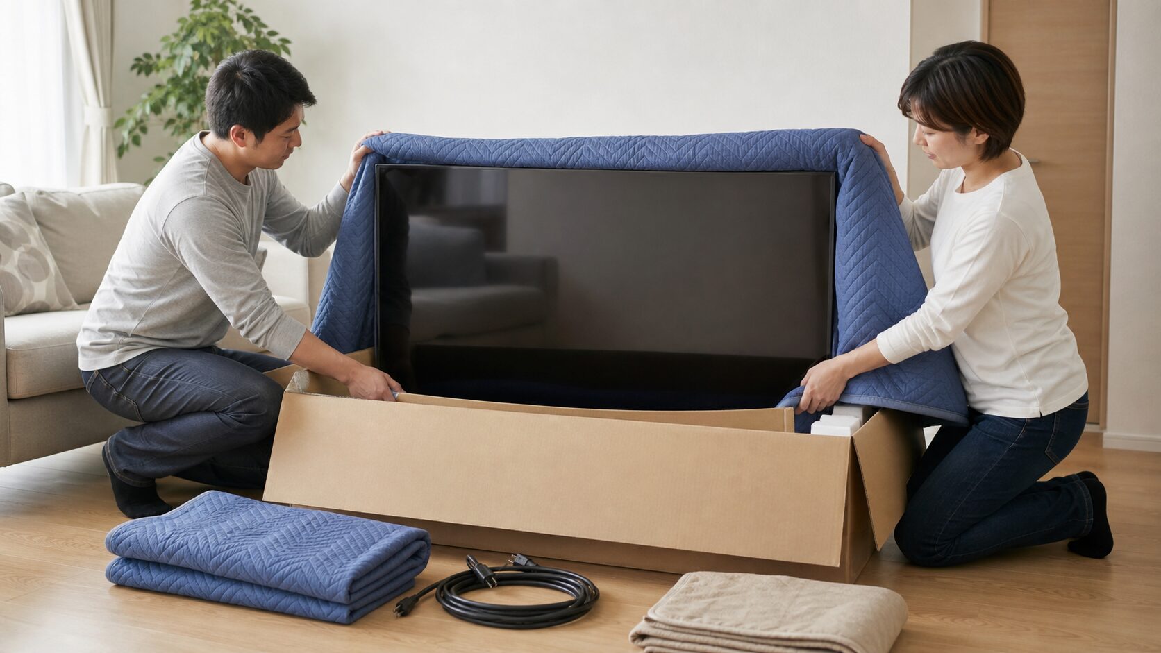 引っ越し時のテレビ 再設定の順番の確認場面